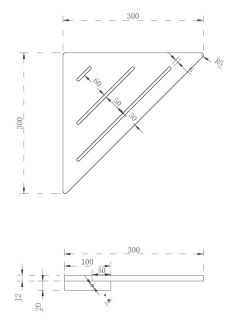 Угловая полочка для ванной комнаты ABBER Stein AS1652MB 30см чёрный матовый